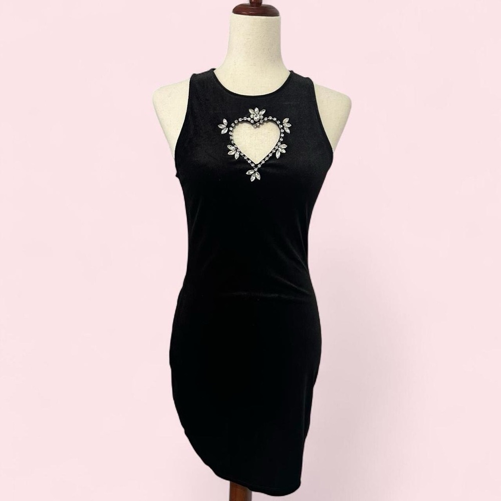H&M Black Mini Dress with Heart Detail